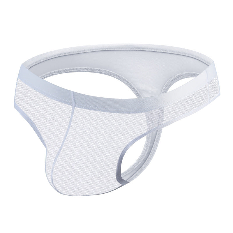 Transparent Mesh Ice Silk T-back Shorts